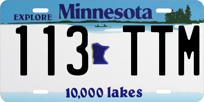 MN license plate 113TTM