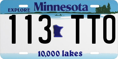 MN license plate 113TTO