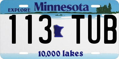 MN license plate 113TUB