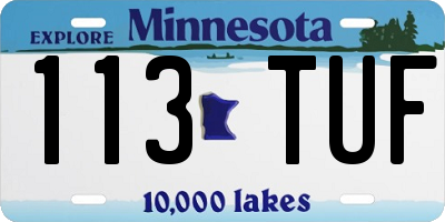 MN license plate 113TUF