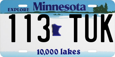 MN license plate 113TUK