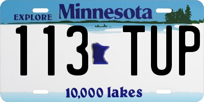 MN license plate 113TUP
