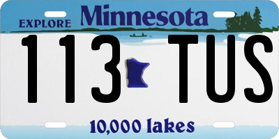 MN license plate 113TUS