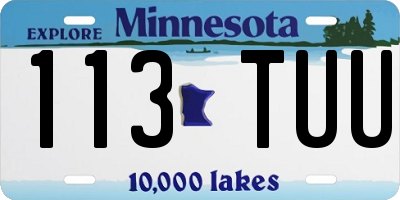 MN license plate 113TUU