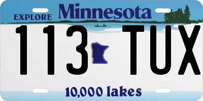 MN license plate 113TUX
