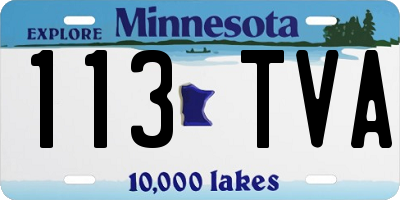 MN license plate 113TVA