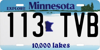 MN license plate 113TVB