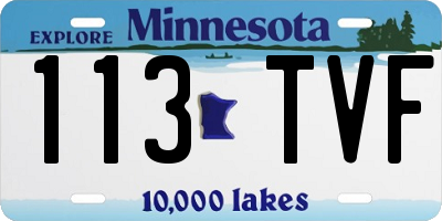 MN license plate 113TVF