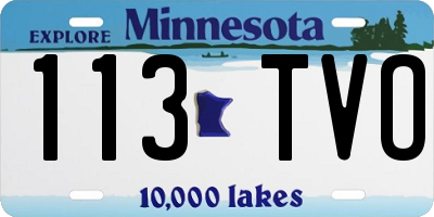 MN license plate 113TVO