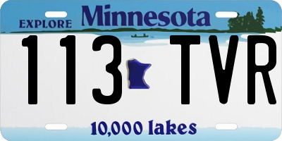 MN license plate 113TVR