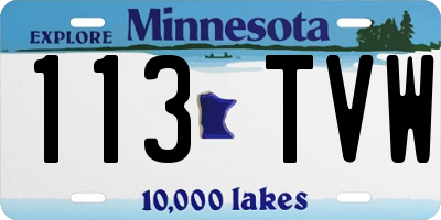 MN license plate 113TVW
