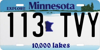 MN license plate 113TVY