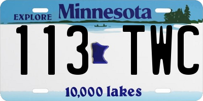 MN license plate 113TWC