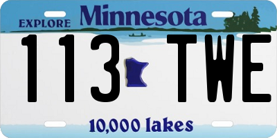 MN license plate 113TWE