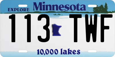 MN license plate 113TWF