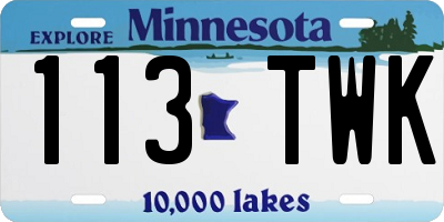MN license plate 113TWK