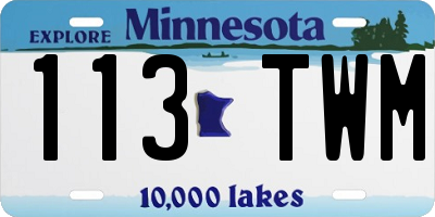 MN license plate 113TWM