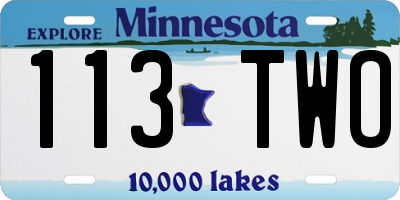 MN license plate 113TWO