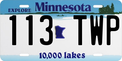 MN license plate 113TWP