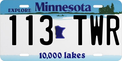 MN license plate 113TWR