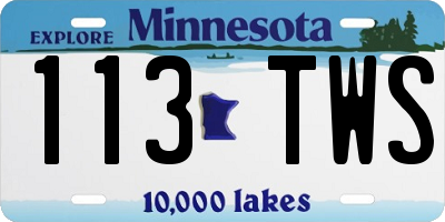 MN license plate 113TWS
