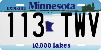 MN license plate 113TWV