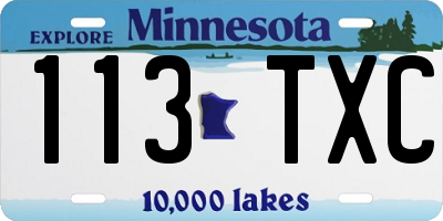 MN license plate 113TXC