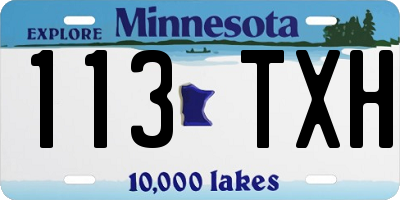 MN license plate 113TXH