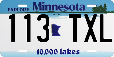 MN license plate 113TXL