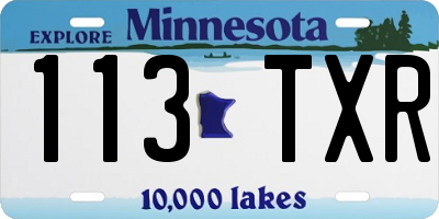 MN license plate 113TXR