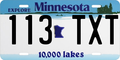 MN license plate 113TXT