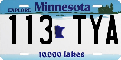 MN license plate 113TYA