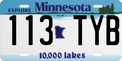 MN license plate 113TYB