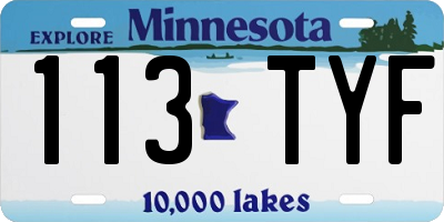 MN license plate 113TYF