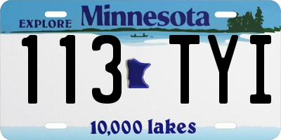 MN license plate 113TYI