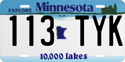 MN license plate 113TYK