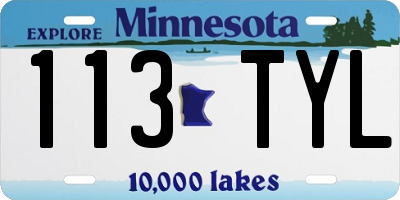 MN license plate 113TYL