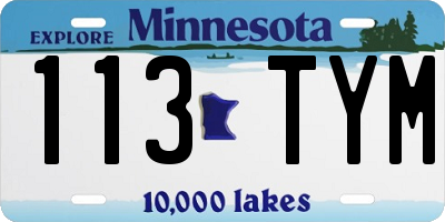 MN license plate 113TYM