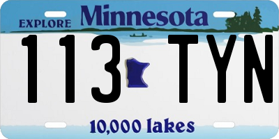 MN license plate 113TYN