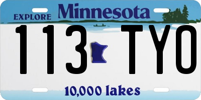 MN license plate 113TYO