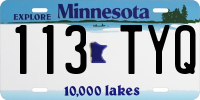 MN license plate 113TYQ