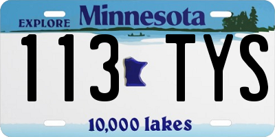 MN license plate 113TYS