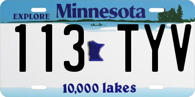 MN license plate 113TYV