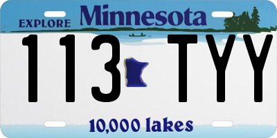 MN license plate 113TYY