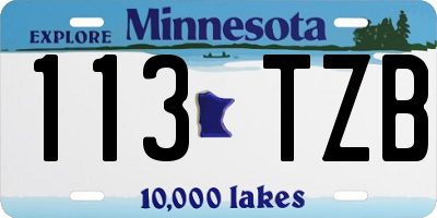 MN license plate 113TZB