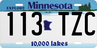 MN license plate 113TZC