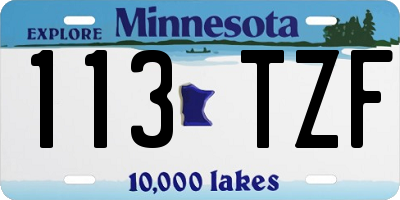 MN license plate 113TZF