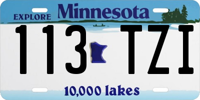 MN license plate 113TZI