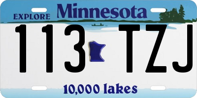 MN license plate 113TZJ