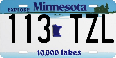 MN license plate 113TZL